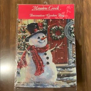 Snowman double sided garden flag